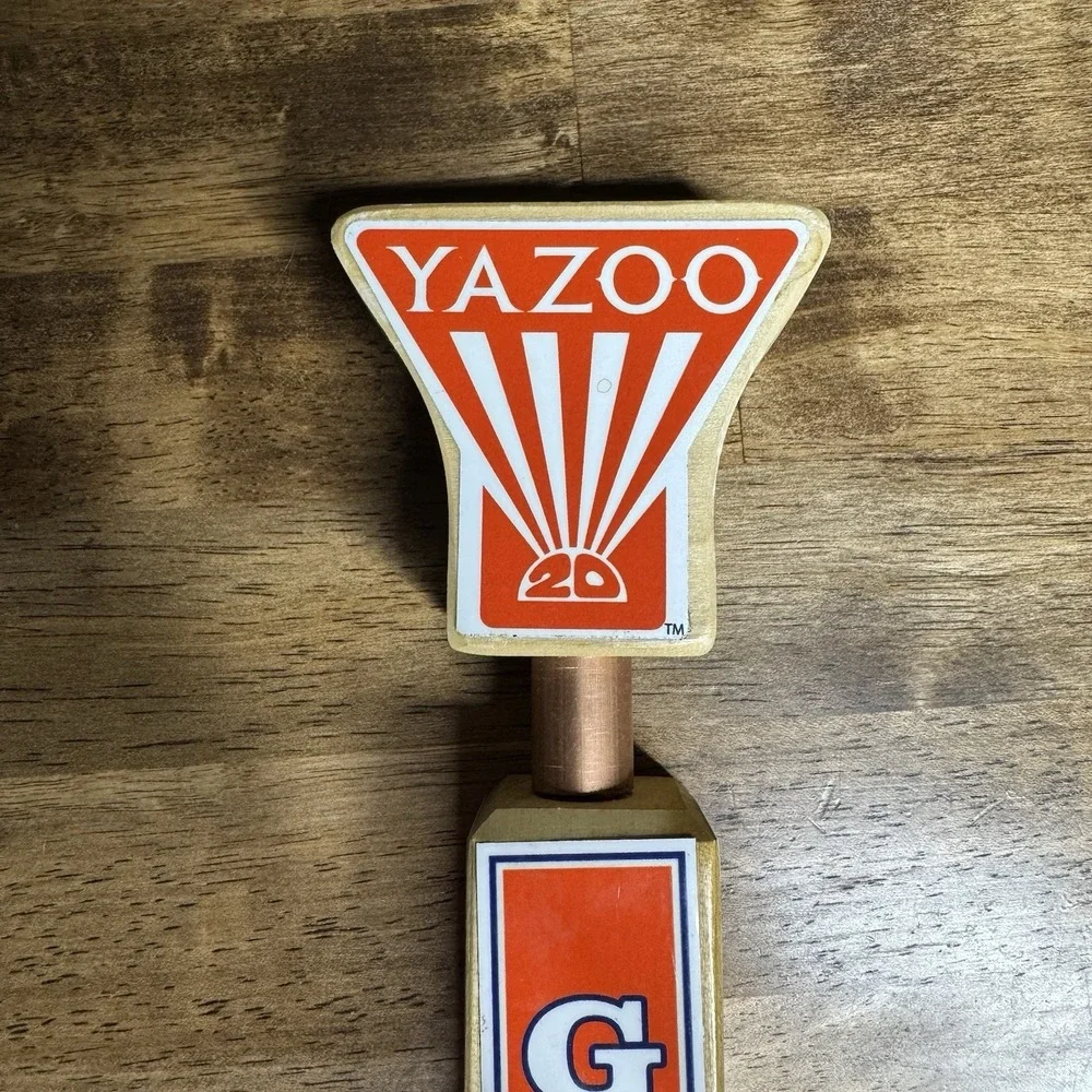 Yazoo Gerst Beer Tap Handle Wood Orange White Draft Kegerator Bar Man Cave Decor